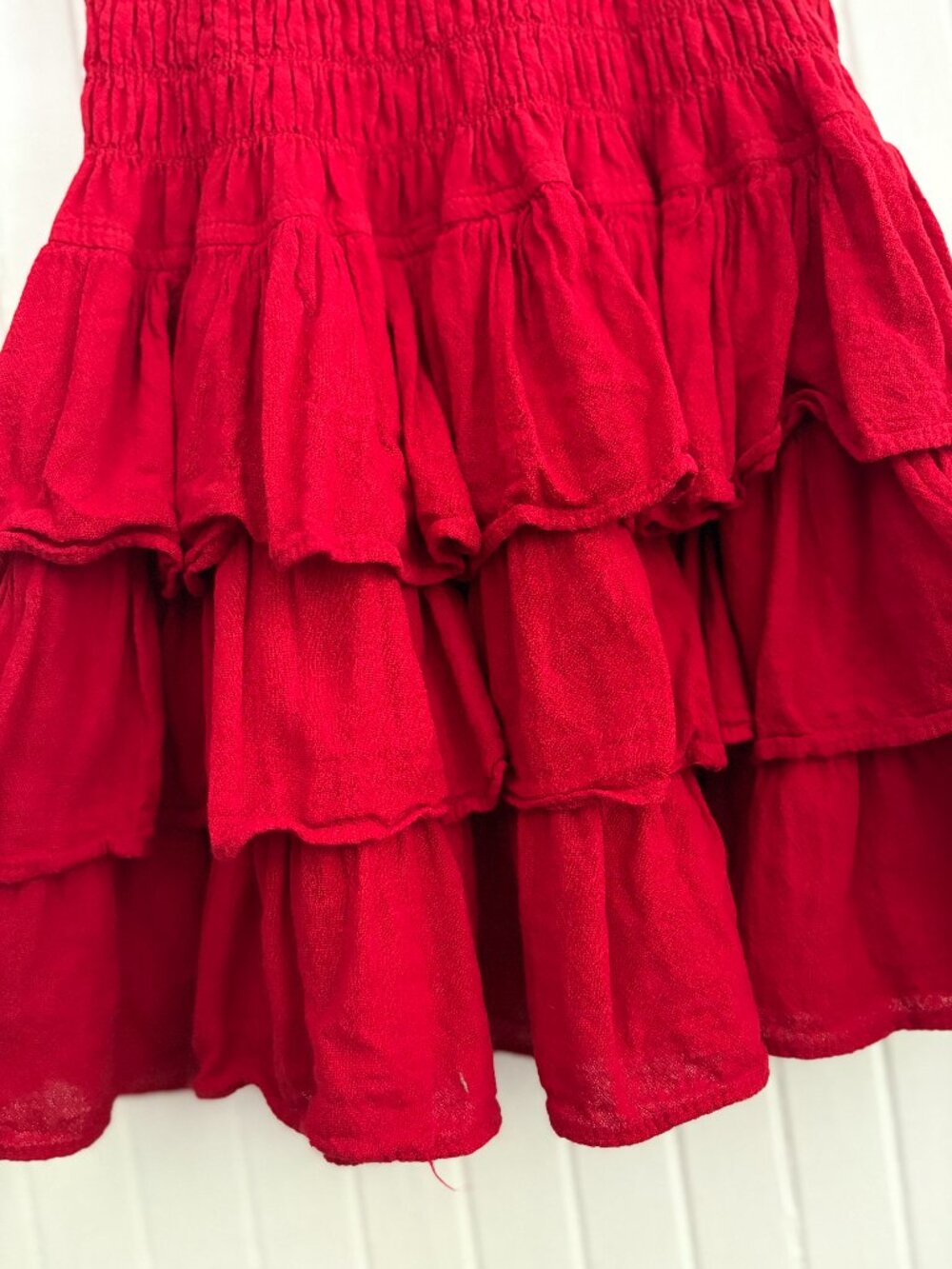 100% Cotton Smocked Peasant Mini Dress - Picture 9 of 16